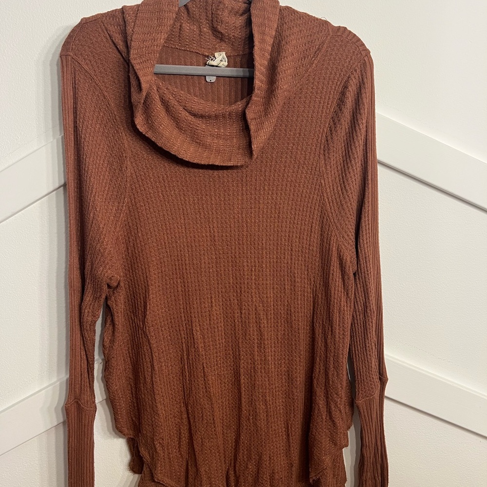 We The Free Rust Cowl Neck Sweater